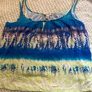 Arizona Jean Co Tie Dye Pattrrn Crop Tank Top XL